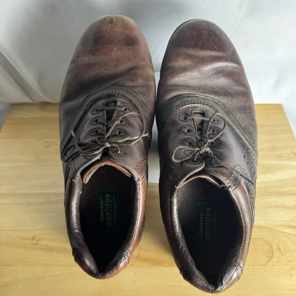 FootJoy Contour Series Men's Golf Shoes Brown Leather Size 11.5 W, US 54049